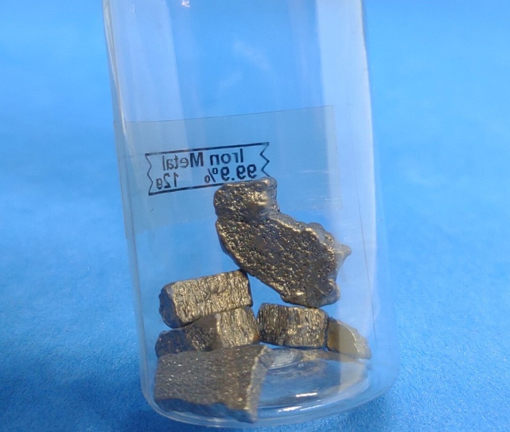 Iron Metal 12g, Element samples, 99.9% pure, Periodic Table, under Argon
