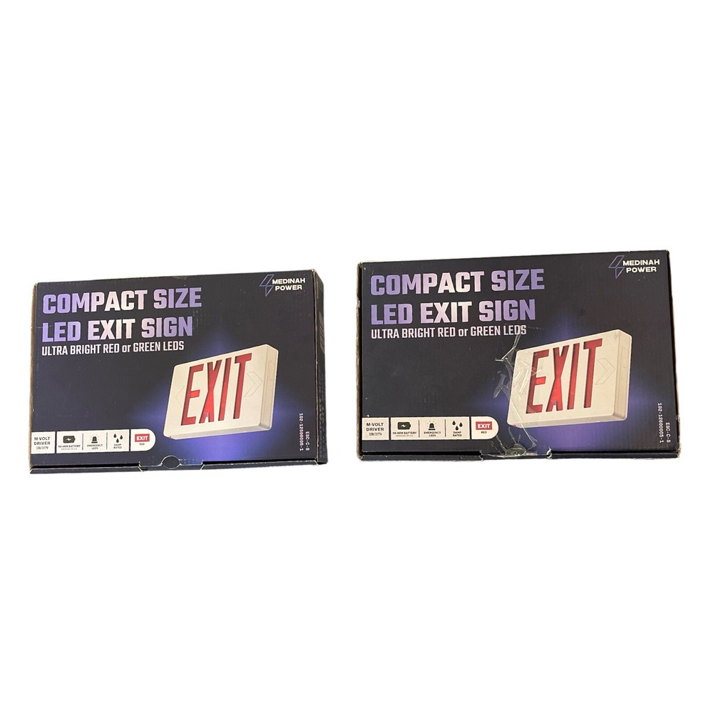 COMPACT SIZE LED EXIT SIGN (2 PACK)