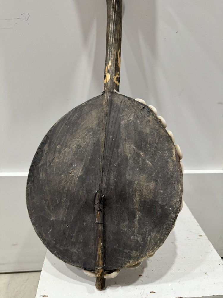 Antique Handmade African String Instrument 3-string Gourd Head Guitar
