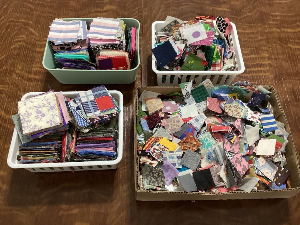 hand cut fabric squares for quilting