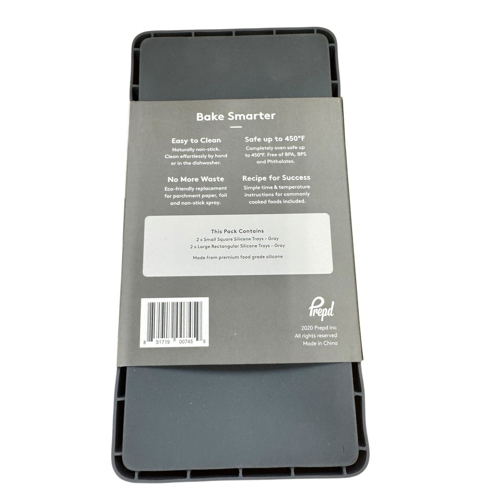 Prepd Cheat Sheets Modular Silicone Sheet Pan Dividers - 4 Piece Set Gray