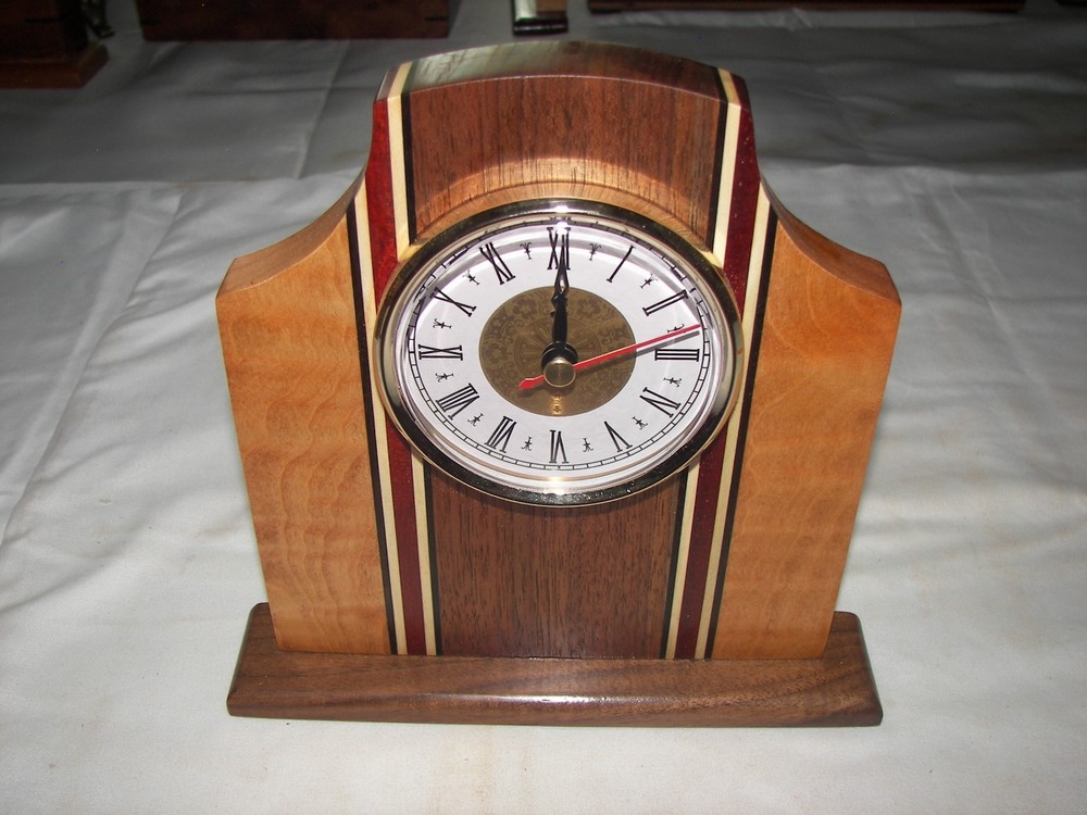 Fine Multi-wood - Desk Clock with base [100_5044]