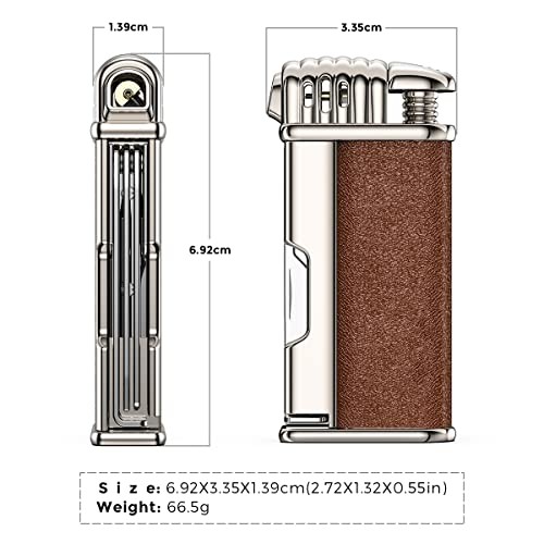 Angled Soft Flame Butane Pipe Lighter with Metal Tools - Refillable Gift for
