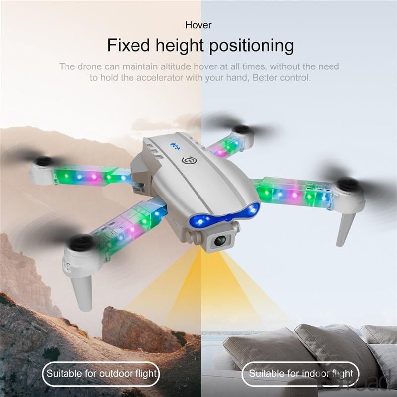 4K Dual Camera RC Drone With Optical Flow & One-Key Takeoff, White