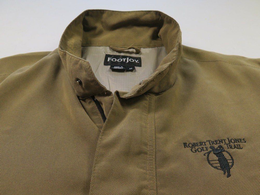 FootJoy Golf Men Rayon Blend Solid Brown Pullover Polo Windbreaker Jacket Medium