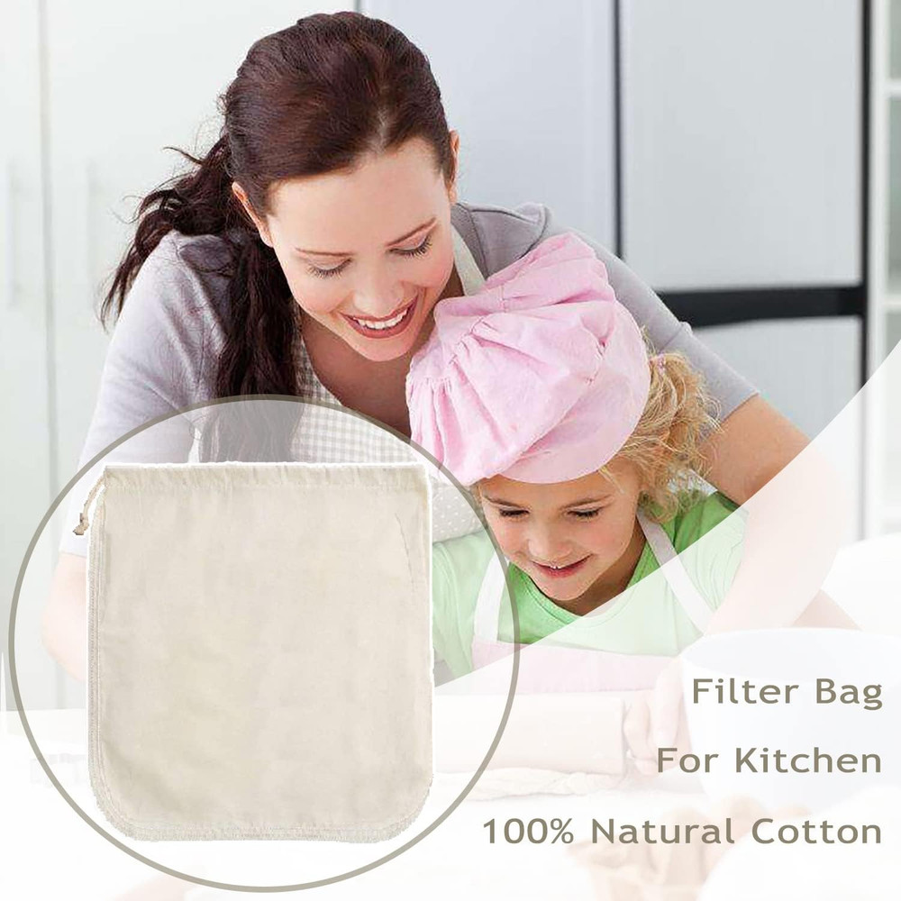 Organic Nut Milk Bag Set - 3 Pack Fine Mesh Strainers for Juicing & Sprouting