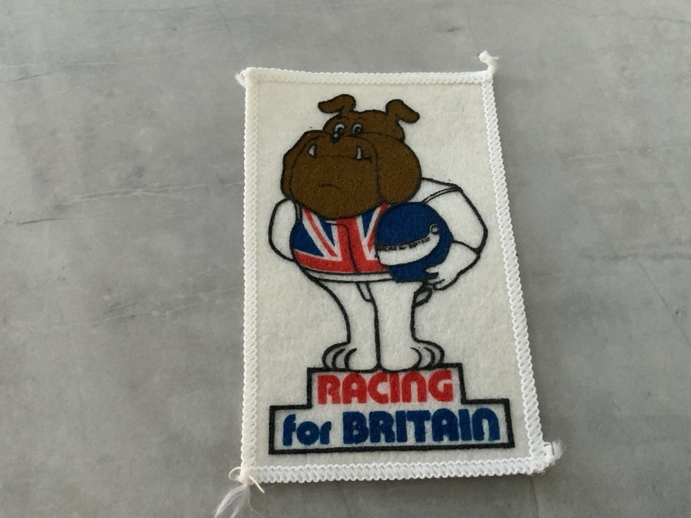 RACING FOR BRITAIN UNUSED SUIT PATCH, APPROX. 10 X 6 Cms