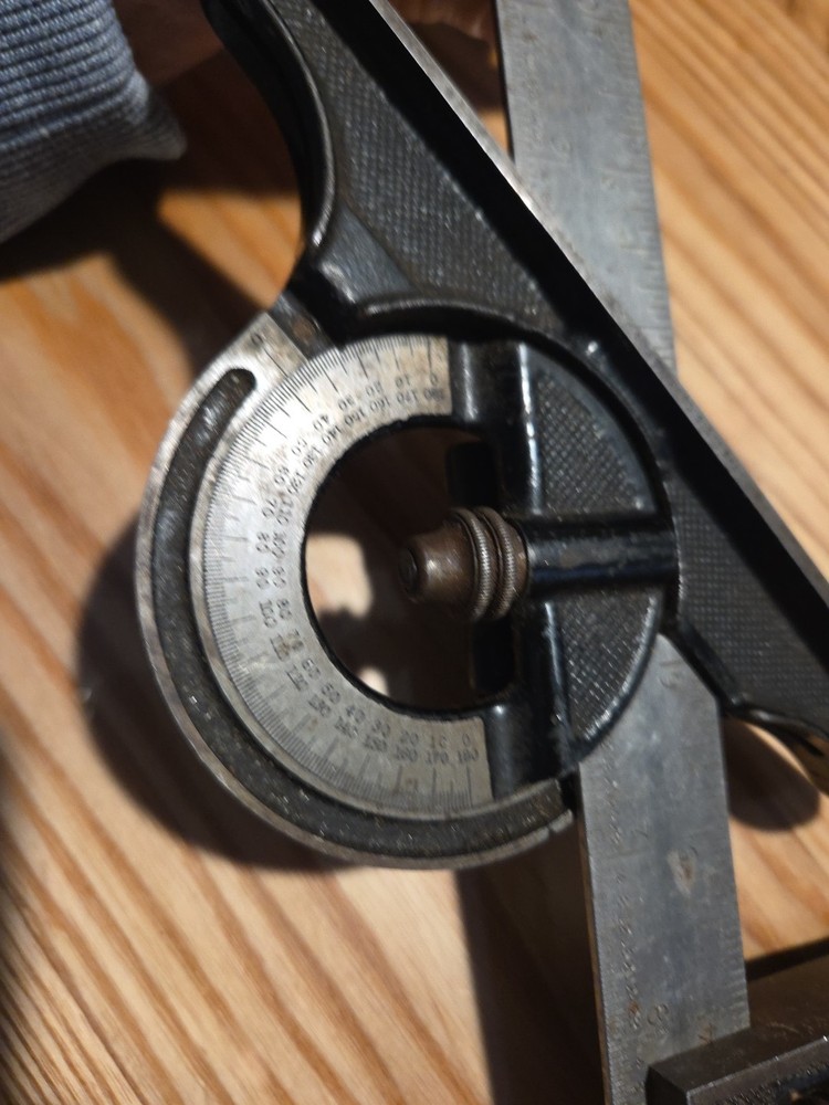 Starrett Combination Square No. 491 Protractor Head bubble level angle finder