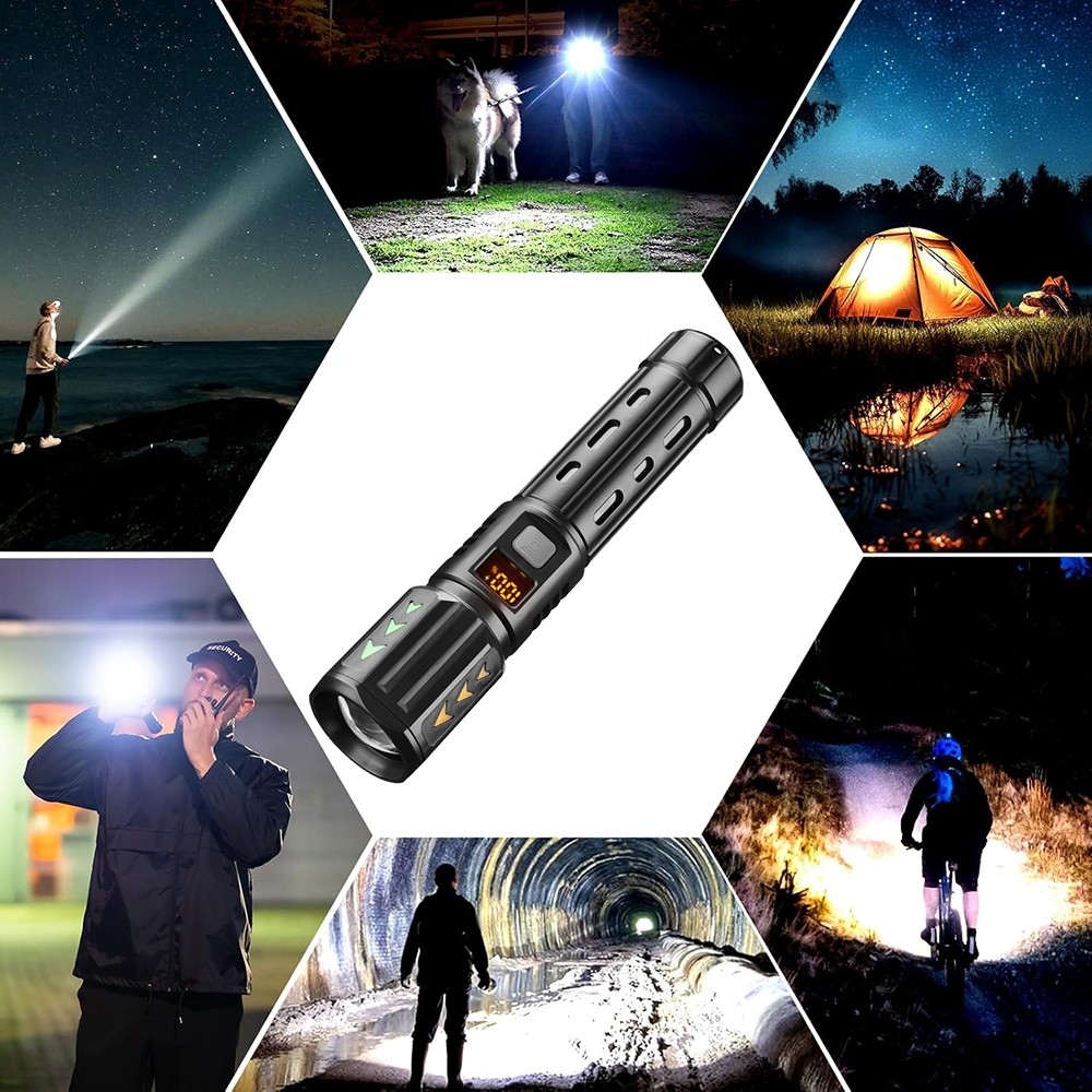 35000000 Lumens Super Bright LED Tactical Flashlight Rechargeable LED Work Light