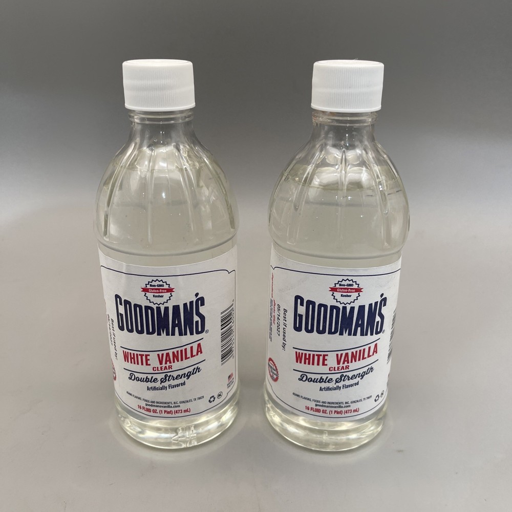 2 Pack Goodmans White Vanilla Clear 16oz Each Exp 05/27
