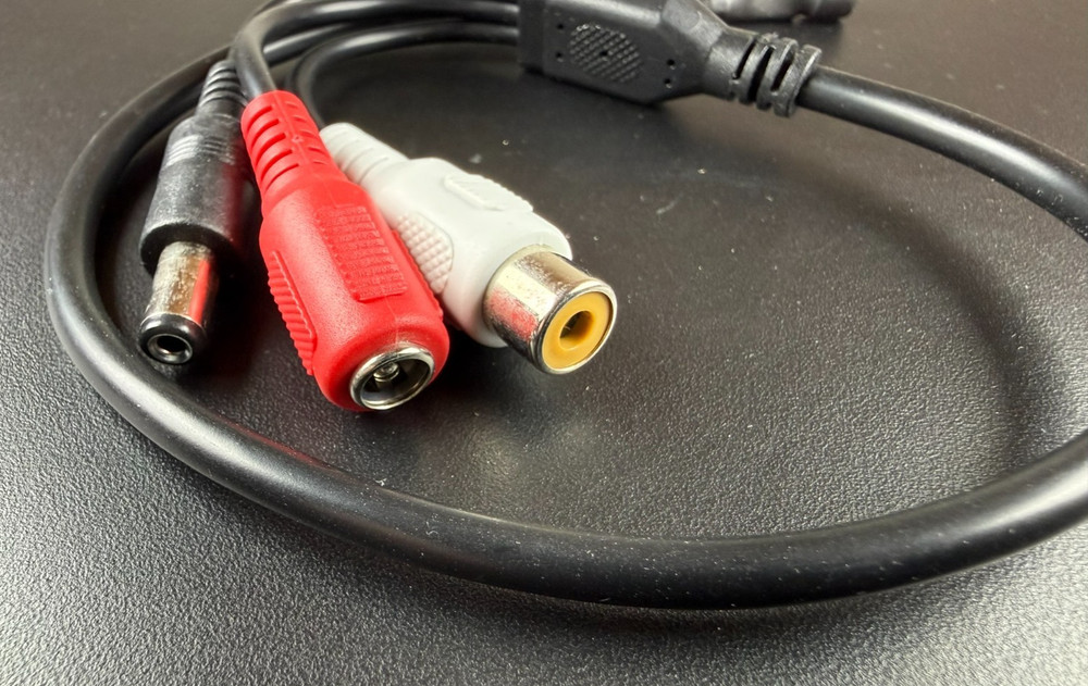 CCTV Security Camera Inline Audio Microphone with Loop Through Power
