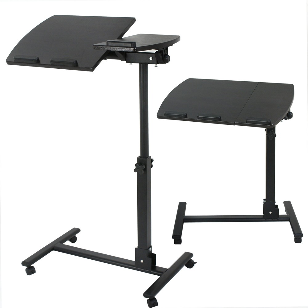 Ergonomic Laptop Notebook Rolling Table Desk Stand Over Bed Convenient Stable