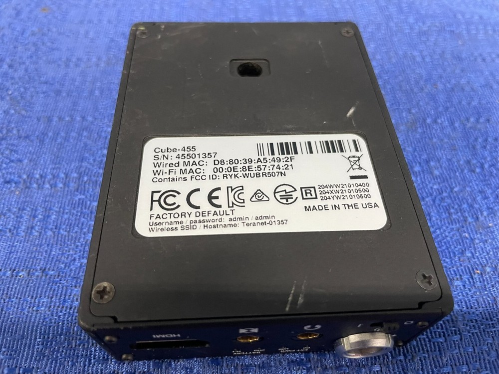 Teradek Cube 455 H.264 HDMI WiFi Video Decoder H.264 Used