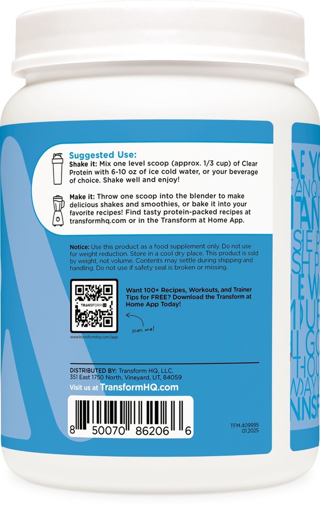 TransformHQ Clear Whey Protein Isolate (WPI) (Rocket Pop Flavored)