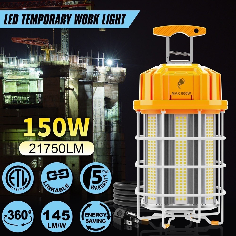 150W Industrial LED Temporary Work Light Linkable Constructions Jobsite Lighting