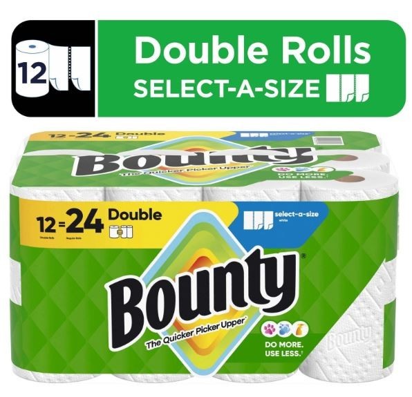 Paper Towels Select-A-Size White, 12 Double Rolls, 82 Sheets Per Roll