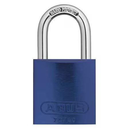 Abus 09182 Keyed Padlock, Open, Rectangular Aluminum Body, Hardened Steel