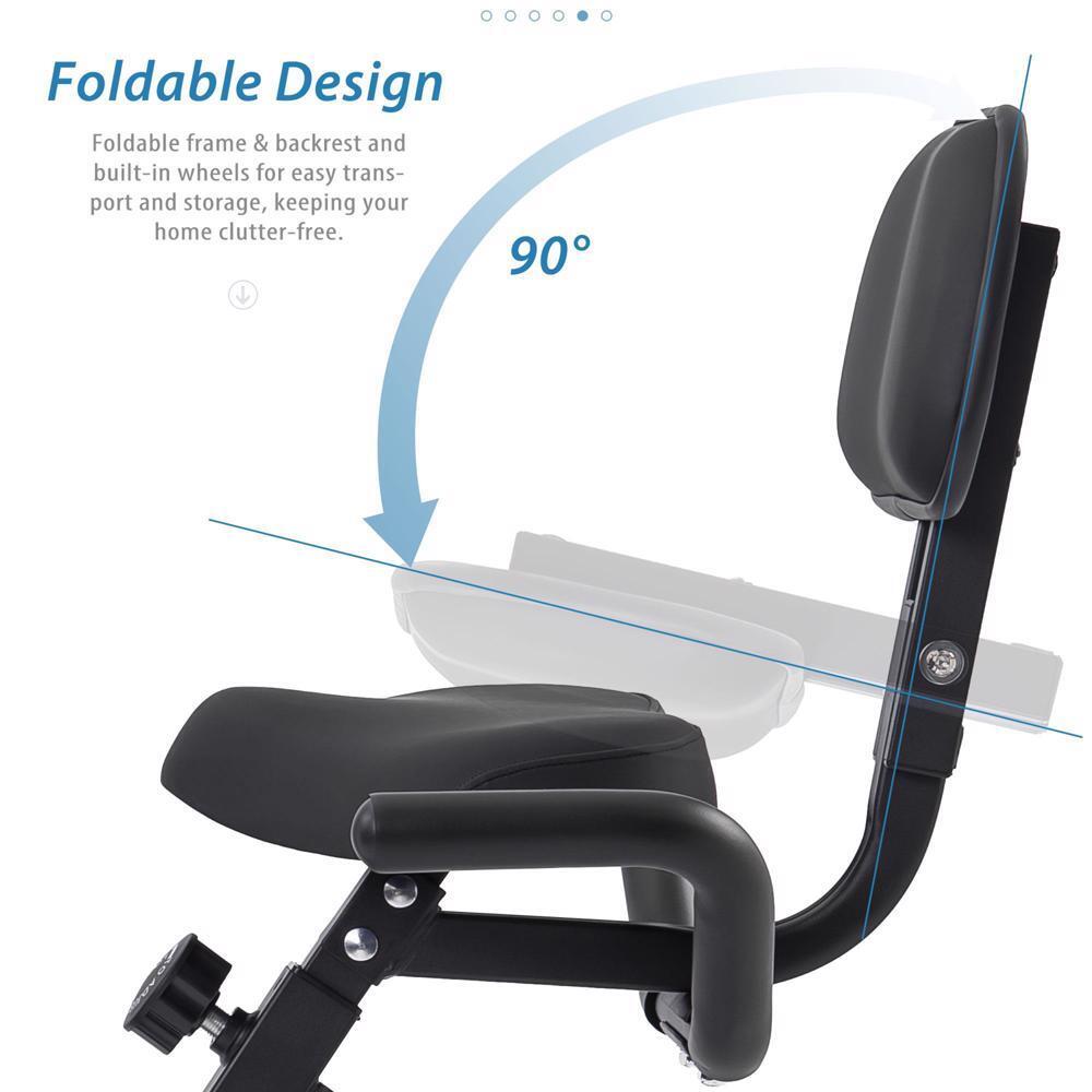 Large LCD Display Functional Foldable Design Exercise Bike - Black+Green