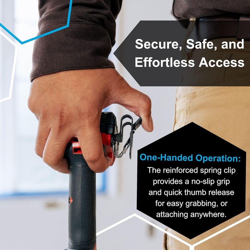 Nöhlster Locking Drill Clip – A Tool Holster Alternative for Blue Logo