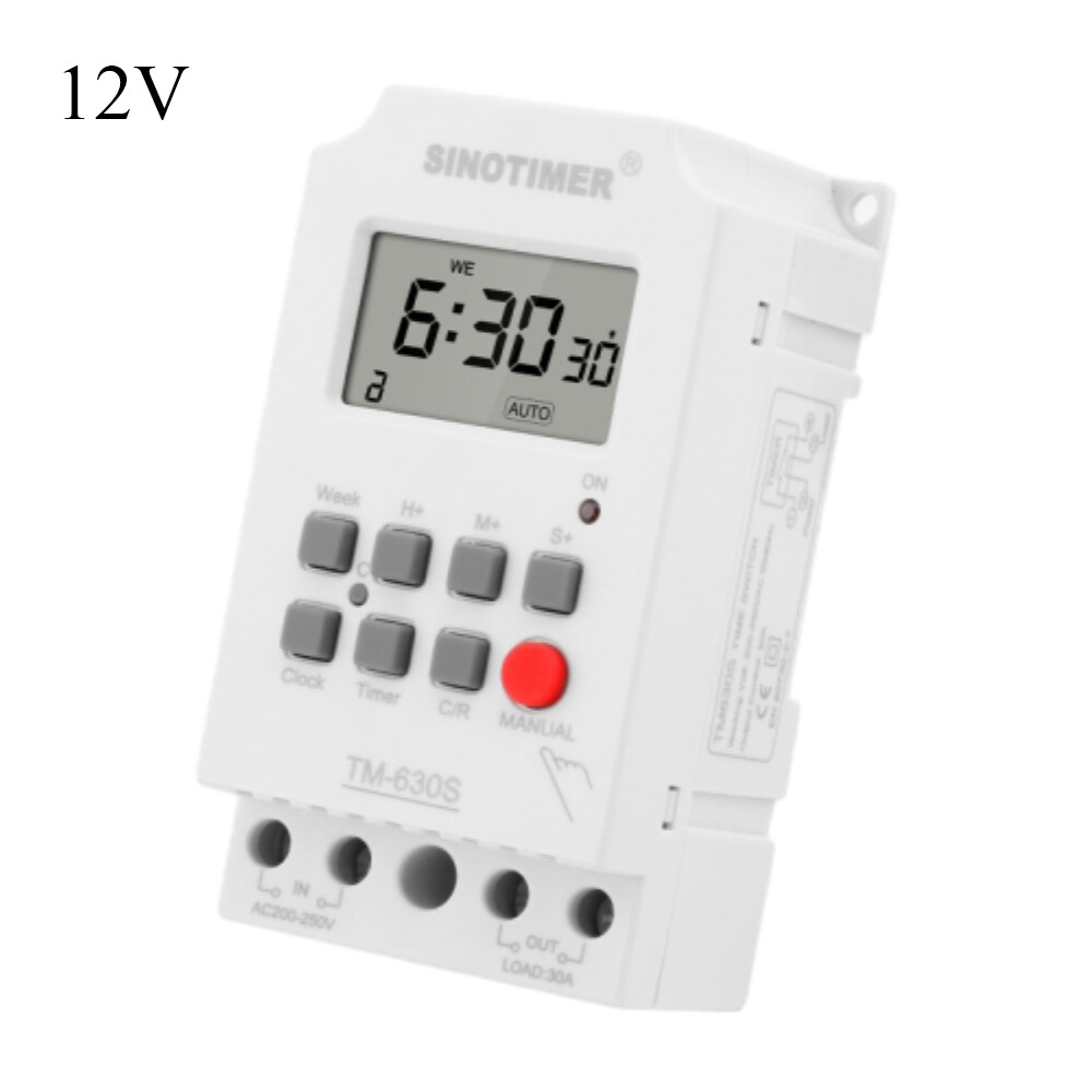 30A 230VAC 7 Days Weekly LCD Digital Electronic Lighting Timer Switch