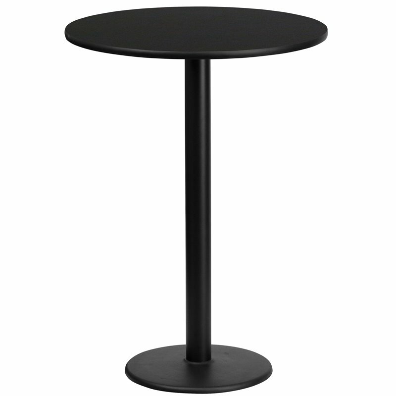 Flash Furniture 24Rd Laminate Table-Rd Base In Black
