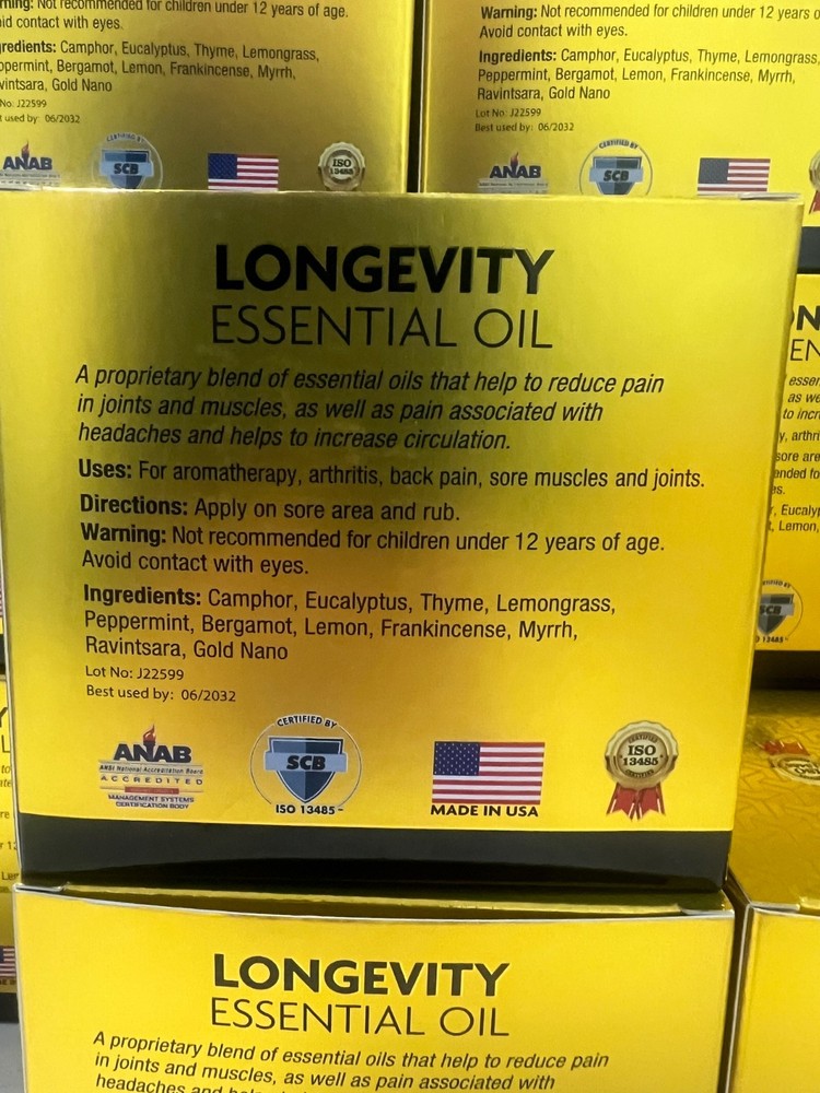 Nanogize LONGEVITY ESSENTIAL OIL 6 bottles 21ml