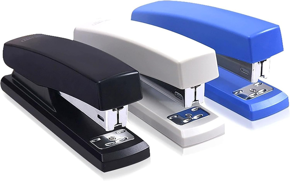 Desktop Staples, 4.8 Inch Labor Saving Black Stapler for 20 Sheets Capacity