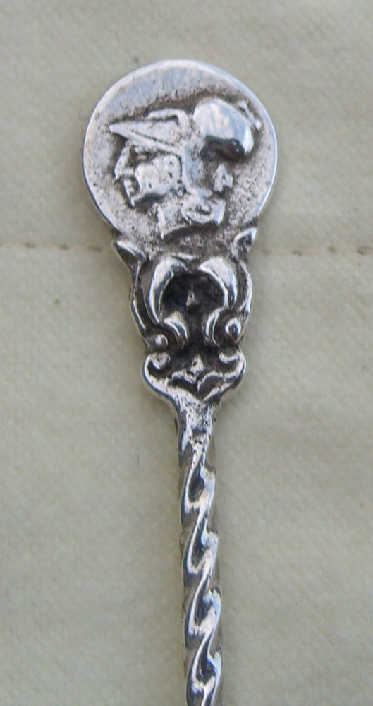 German 800 Silver Medallion Demitasse Spoon Twist Handle 80% Silver Content