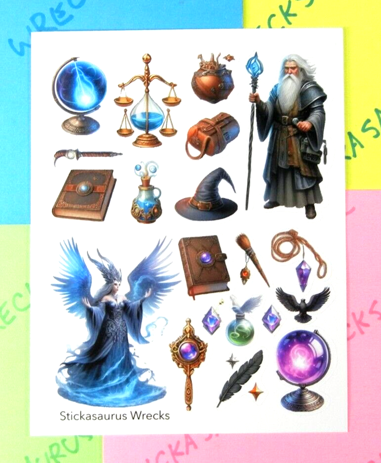 Wizard Sorcerous Magic Sticker Sheet