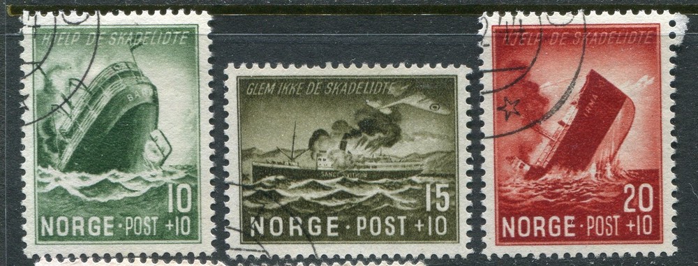 Norway #B35-37 Sinking Ships Complete Set [Used]