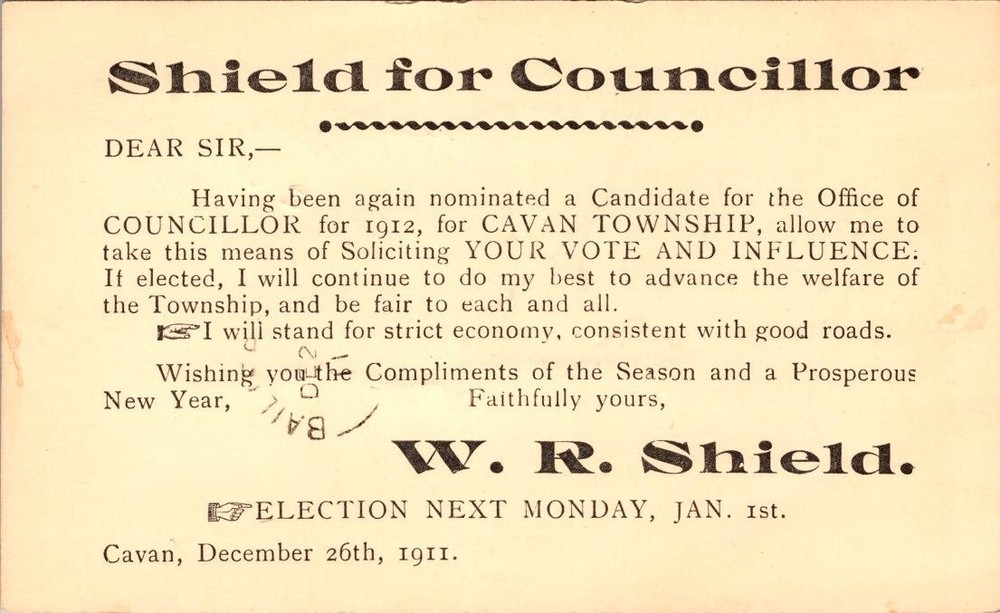 Canada 1911 Invitation Card - Mount Pleasant - A02137