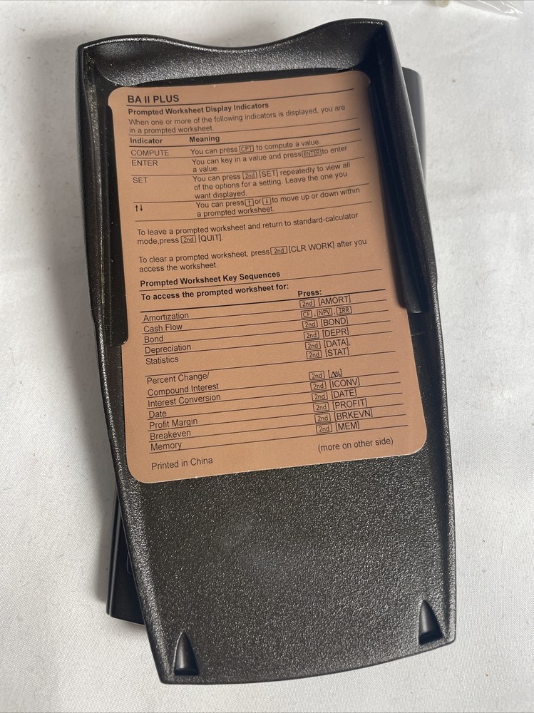 Calculator Texas Instruments BA II Plus Has Manual Works