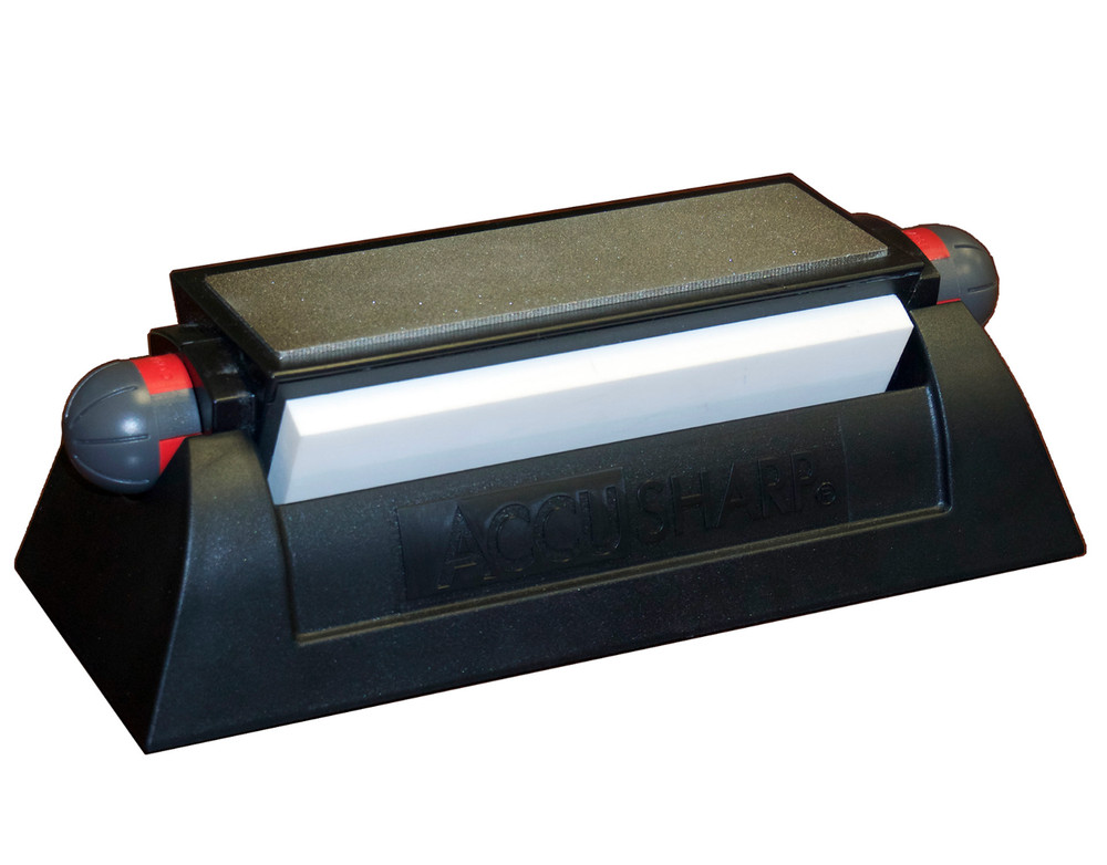 AccuSharp Deluxe Tri-Stone Knife Sharpener System Diamond Ceramic Angle Guide
