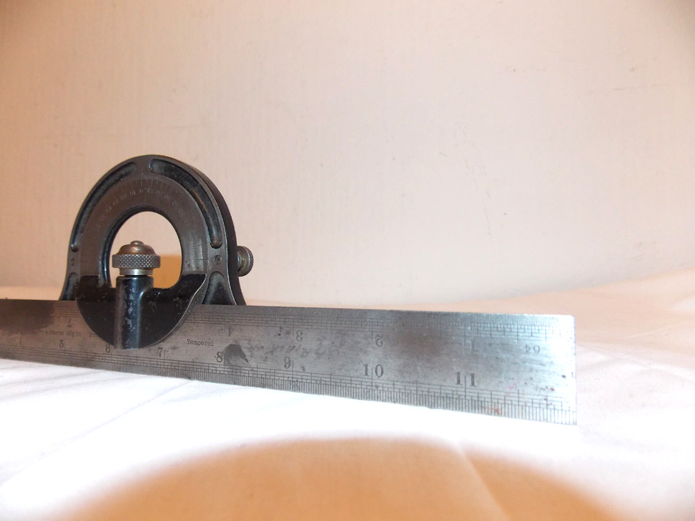 BROWN AND SHARPE MFG CO. 12" RULER PROTRACTOR