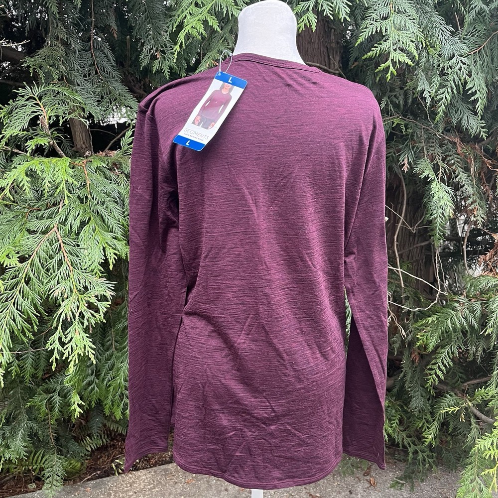 NWT Segments Large Purple Pure New Wool Pullover Base Layer