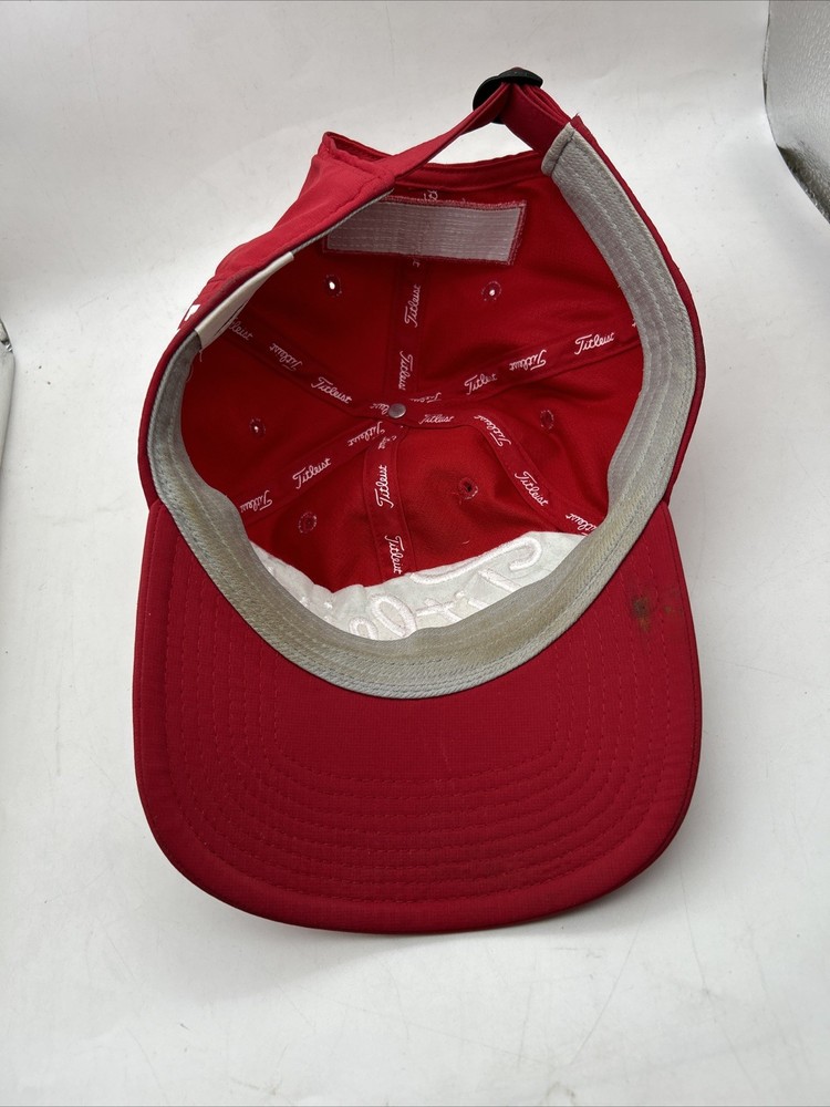 Titleist FJ Pro V1 Red Adjustable Strapback Golf Hat Cap Adjustable