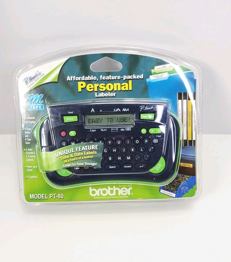 Brother PT-80 P-touch Personal Labeler Electronic Labeling System Open Box