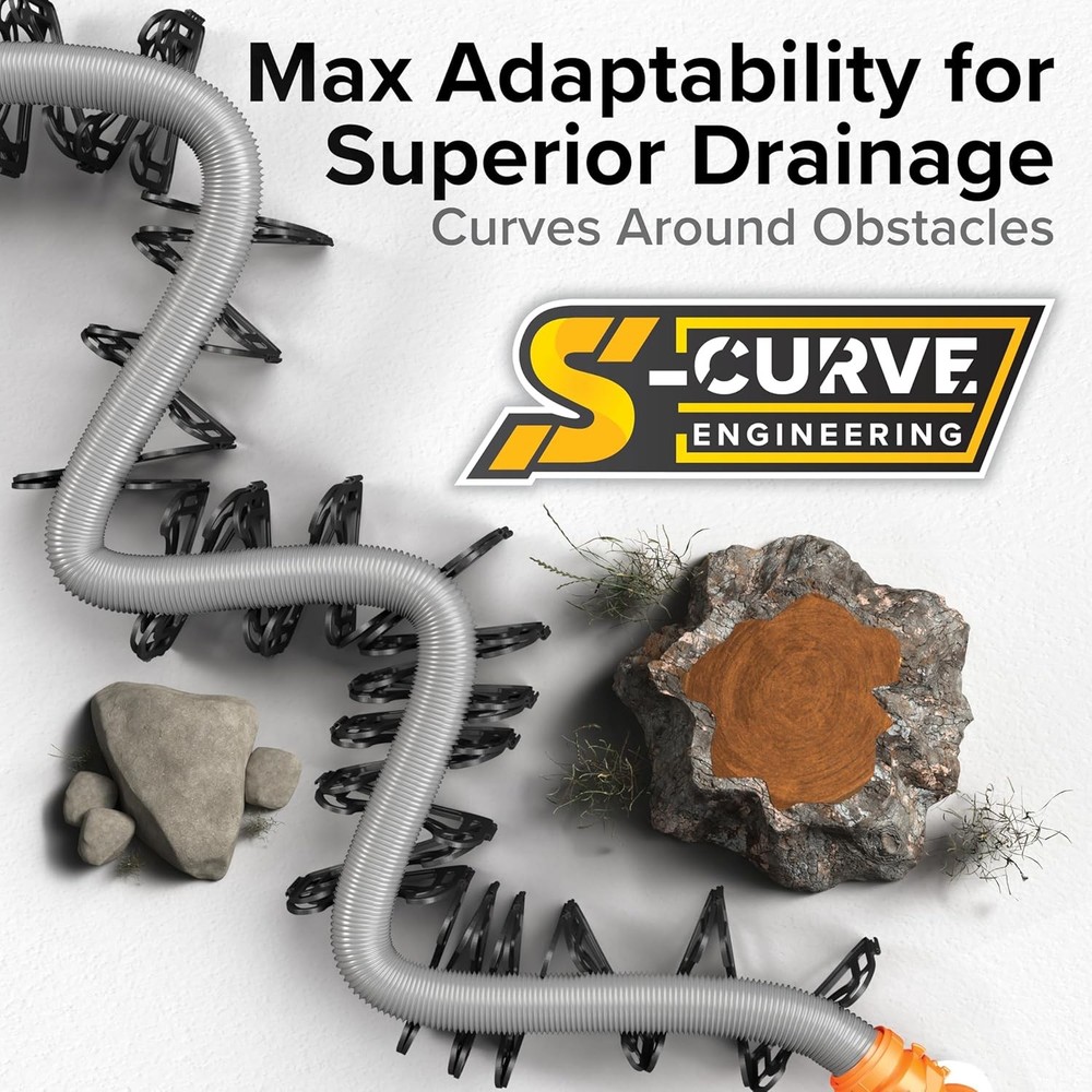 Sidewinder 15-Ft RV Sewer Hose Support - Flexible Telescoping Design for Avoidin
