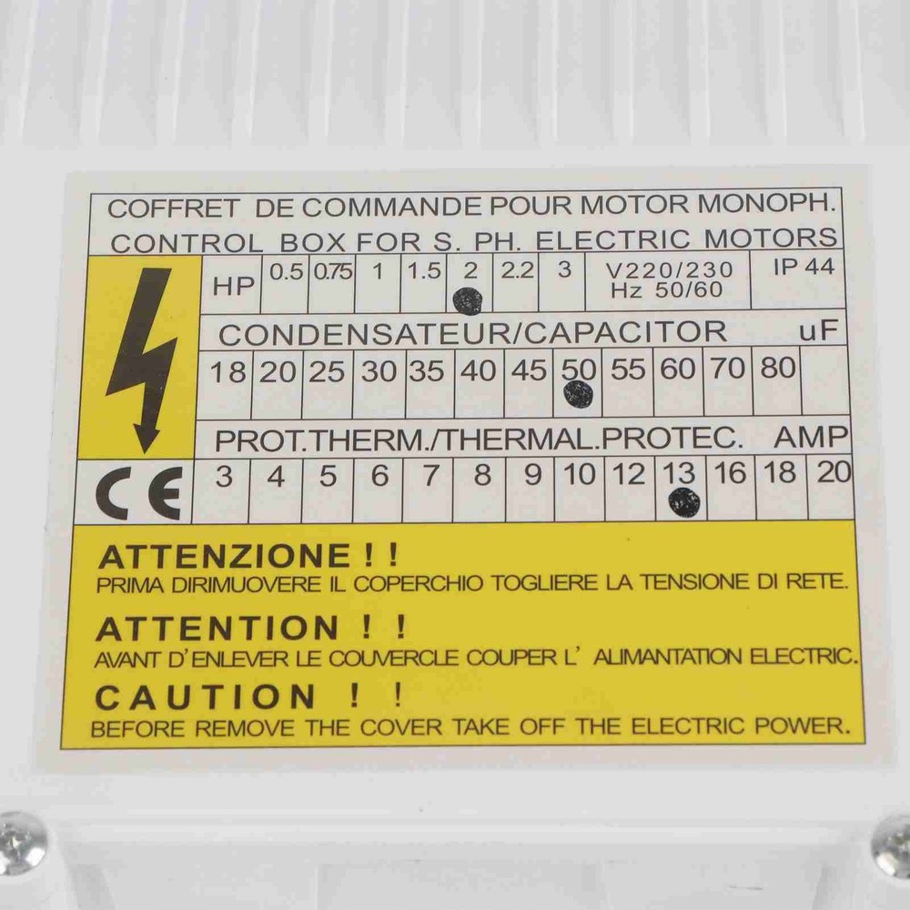 Pump Control Box Bulit In Thermal Protection Circuit Breaker Controller For