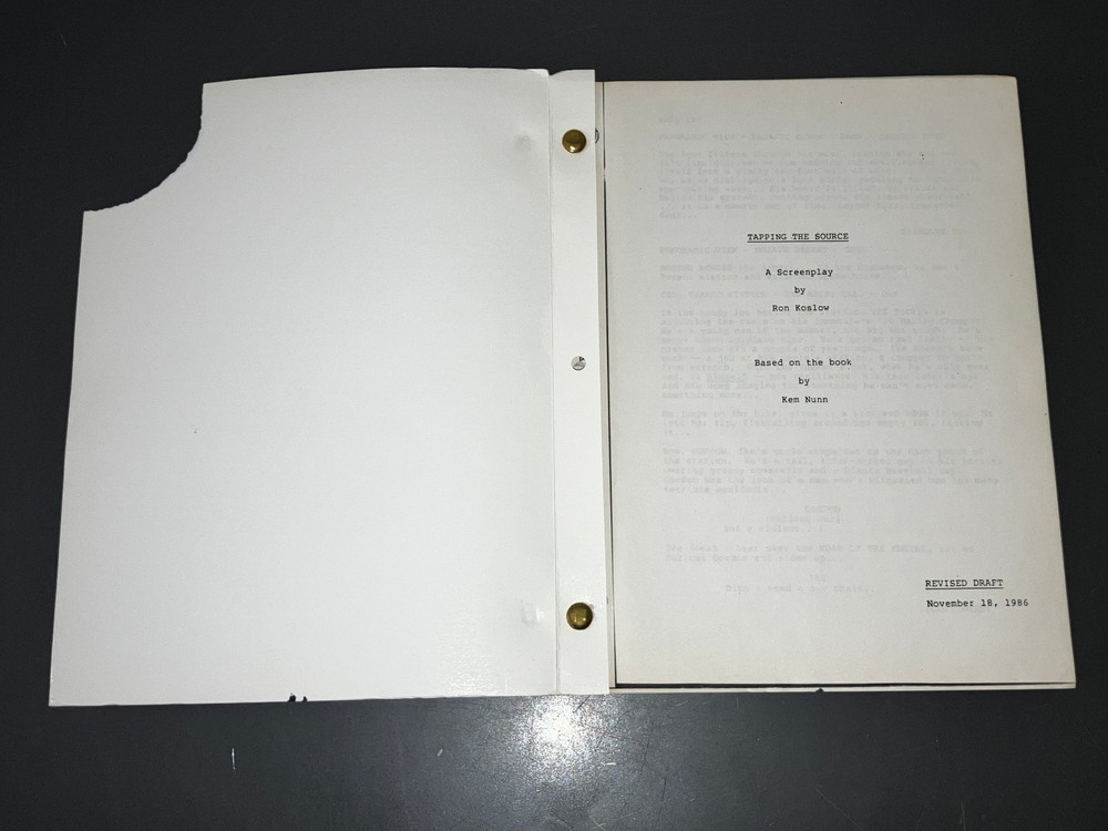 TAPPING THE SOURCE (11/18/86) Unmade Kem Nunn Surf Noir Script by Ron Koslow+COA