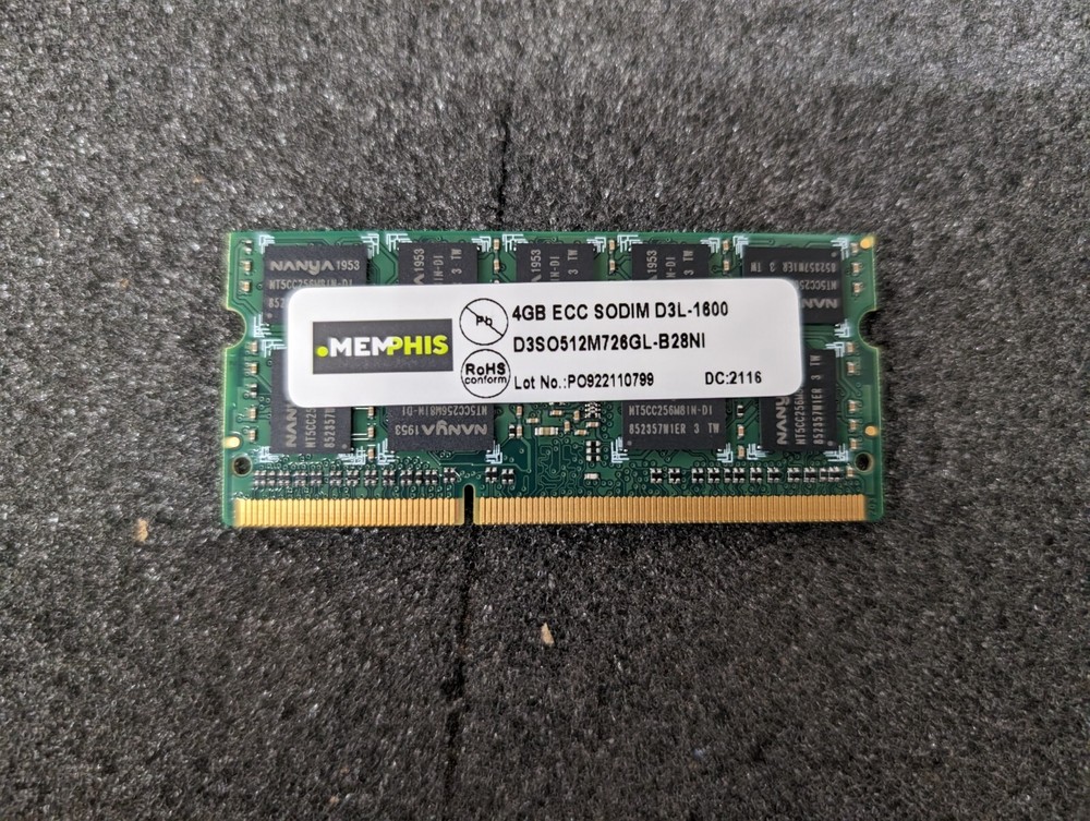 New, Memphis Electronics, D3SO512M726GL-B28NI, Memory Module 4GB ECC SODIM