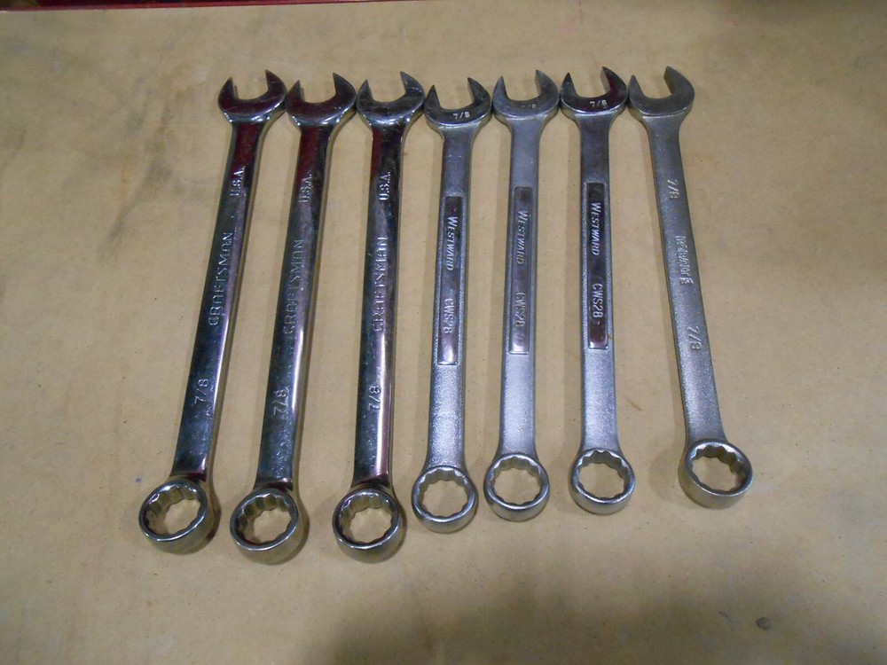 MIXED 7 PC. COMBINATION WRENCH SET ALL 7/8"