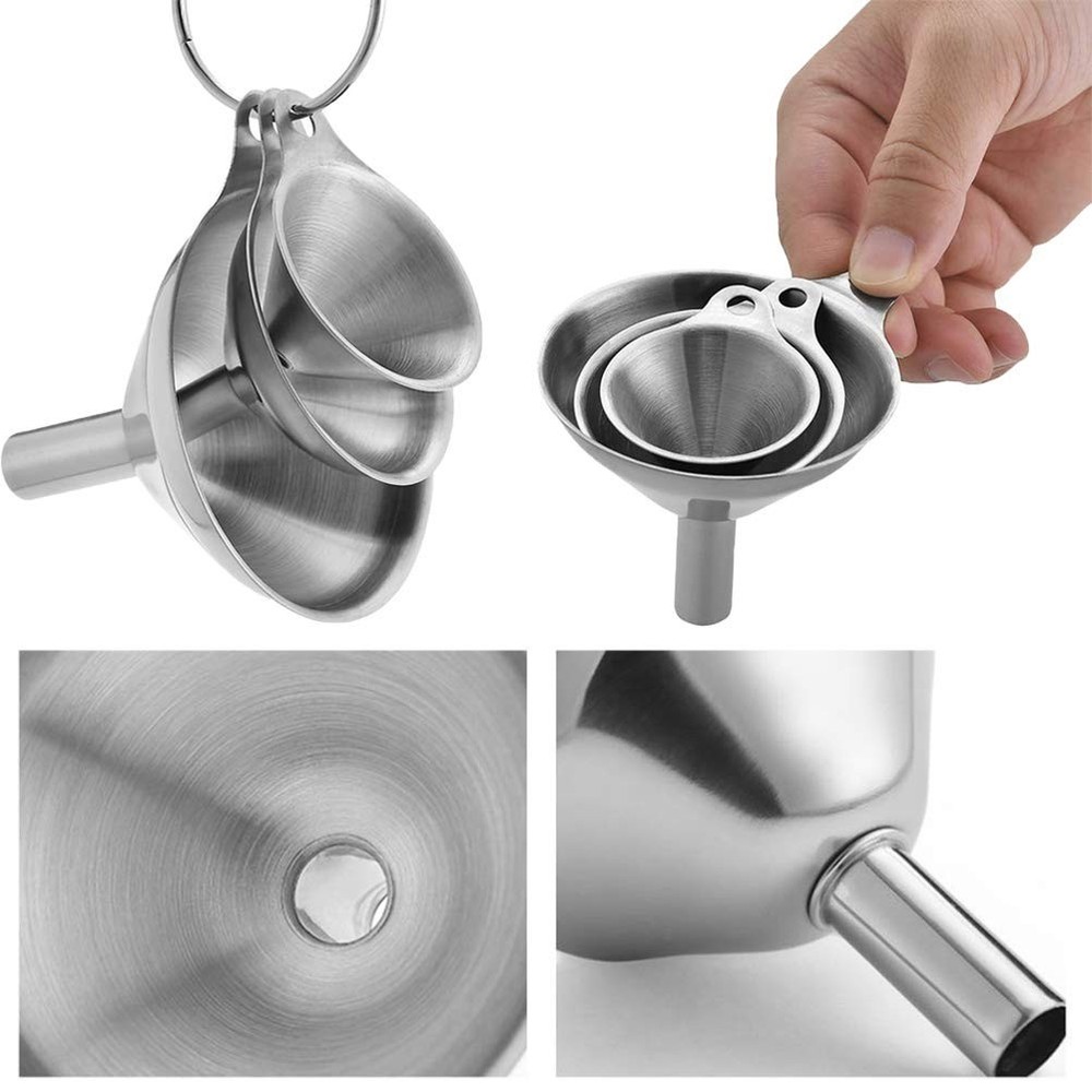 Versatile Mini Kitchen Funnel Set - 3 Sizes for Efficient Cooking & Storage