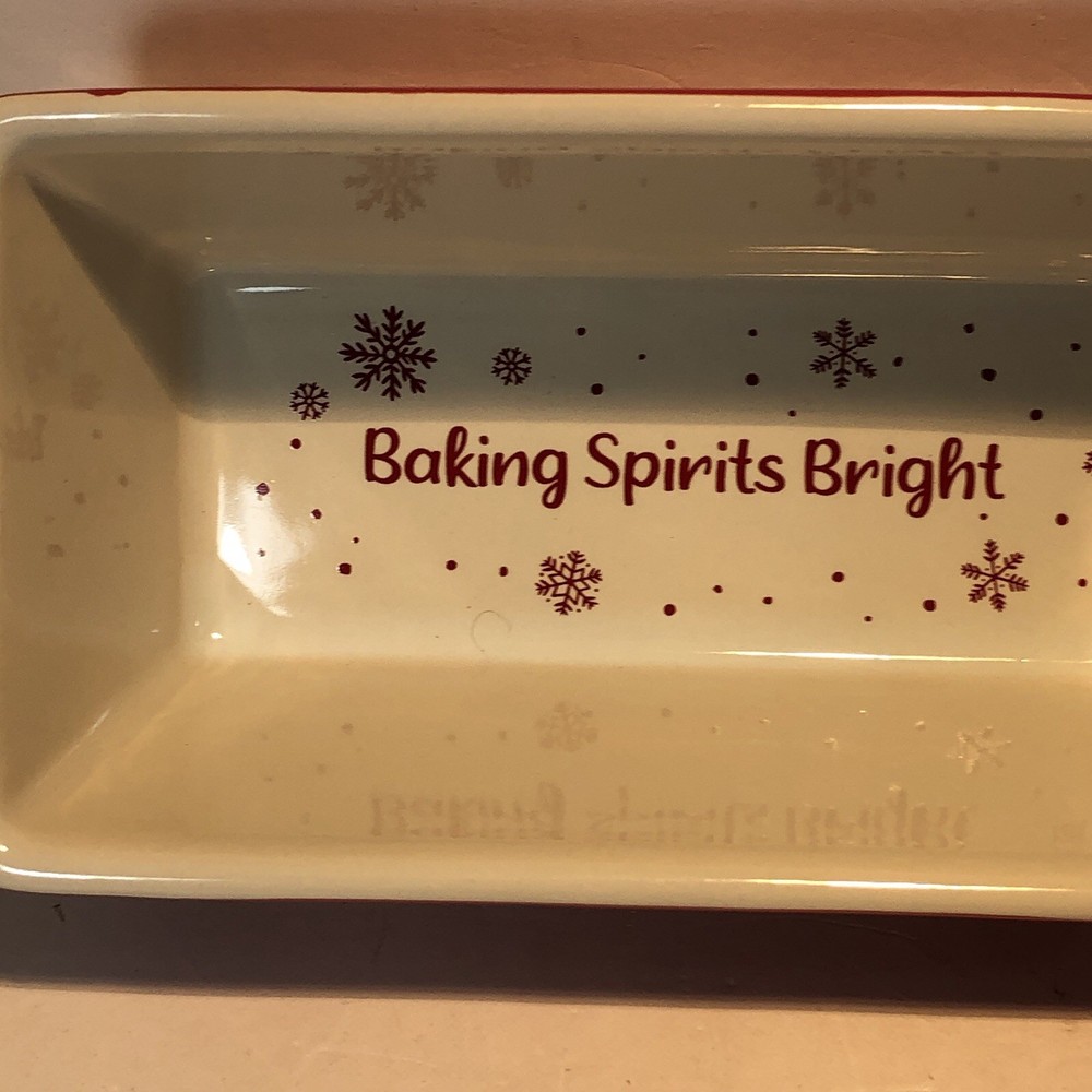 2 Mini Christmas Ceramic Bread Loaf Pans
