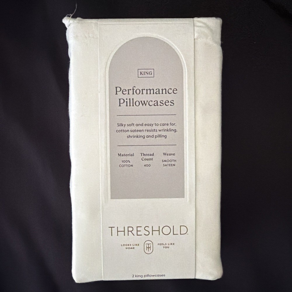 ☀️ NEW Threshold Ultra Soft King Pillowcases 400 Count White