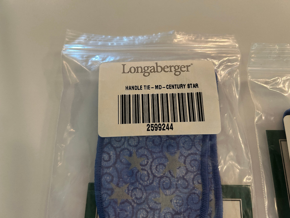 Longaberger Basket Small & Medium Handle Ties Century Star