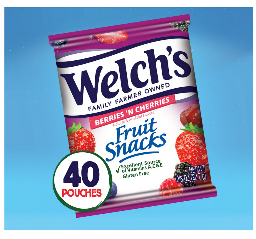 Welch's Fruit Snacks, Berries N Cherries, 0.8 oz, 40 Count