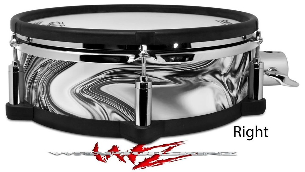 Wrap for Roland PD128 Liquid Metal Chrome Wide