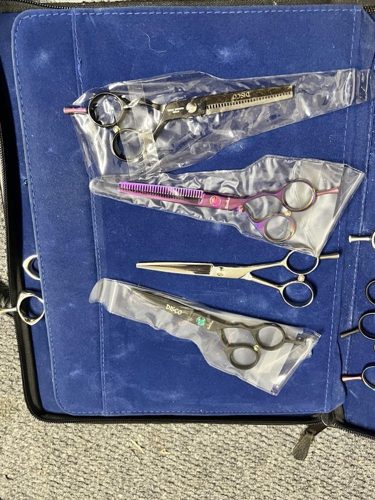 DISCO Multicolor Stainless Steel Salon Thinning & Styling Scissors Set