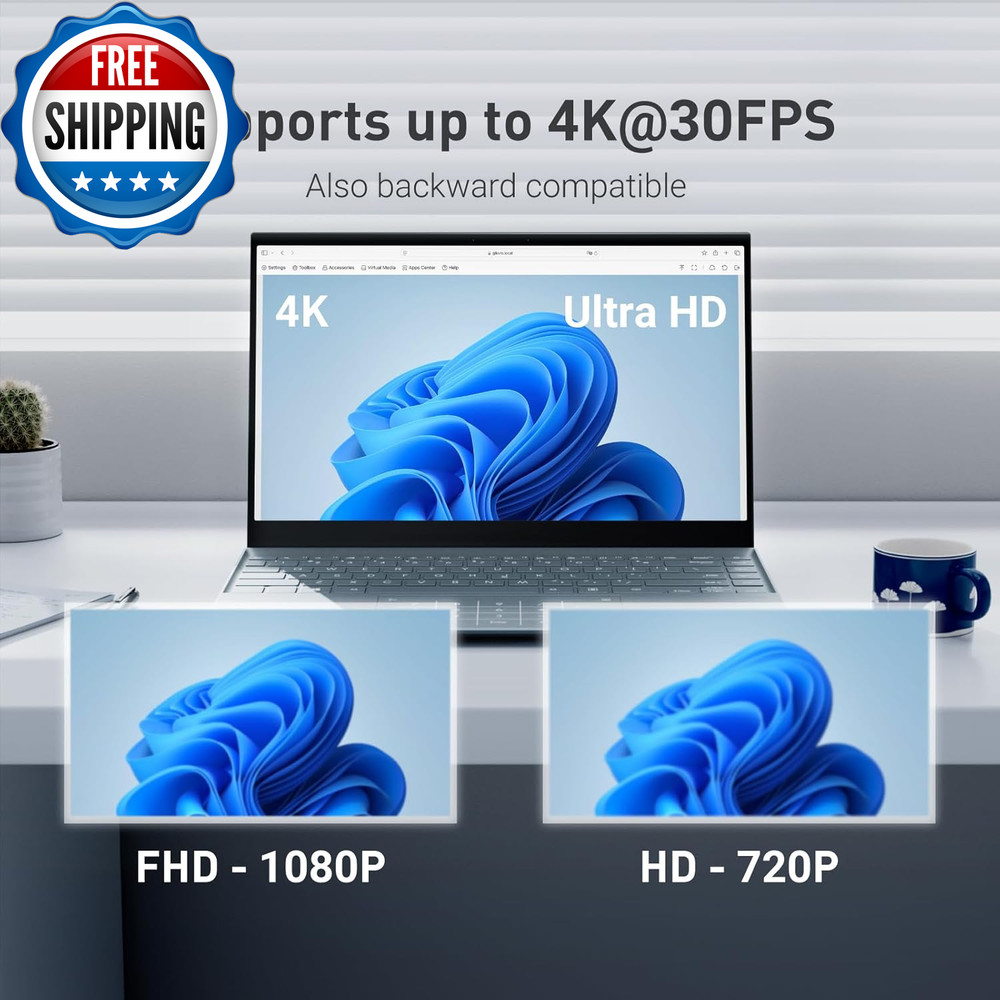 Comet (GL-RM1) Remote KVM over Internet 4K@30Hz Tailscale Support...